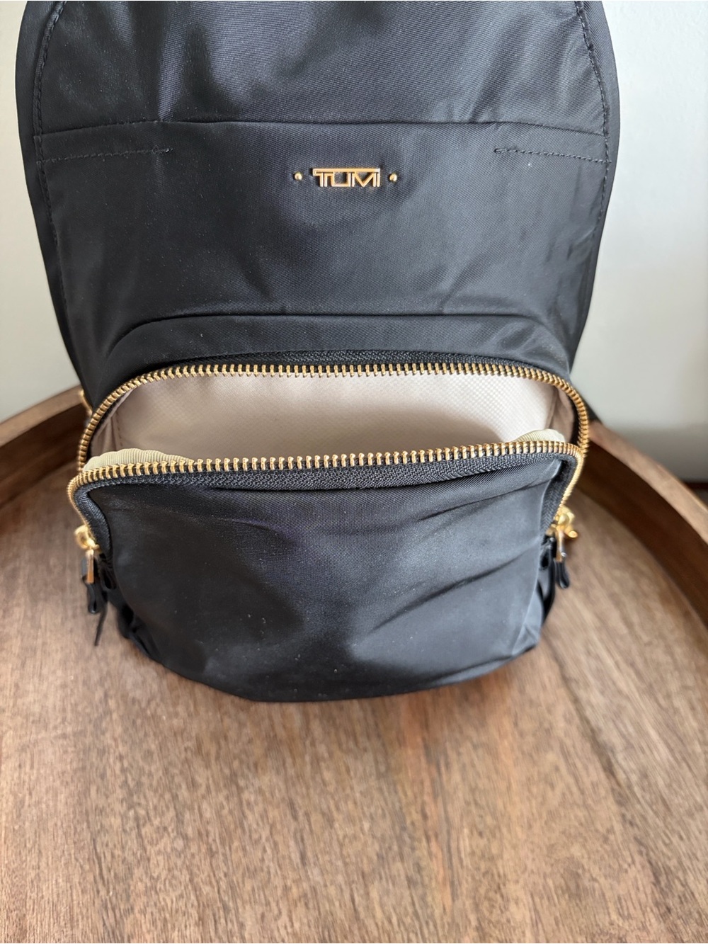 TUMI Voyageur Nadia Convertible Backpack/Sling – Black Nylon Gold Hardware - Picture 5 of 15